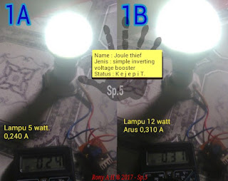 joule thief mini inverter 3,7v to 220v ac led light