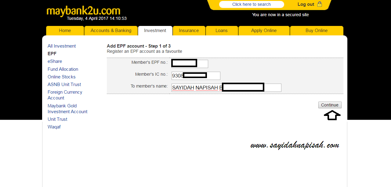 mudah je bayar EPF (KWSP) melalui maybank2u account epf