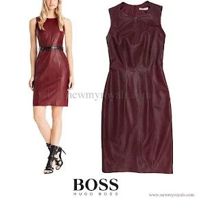 Queen Letizia Style HUGO BOSS leather sheath dress