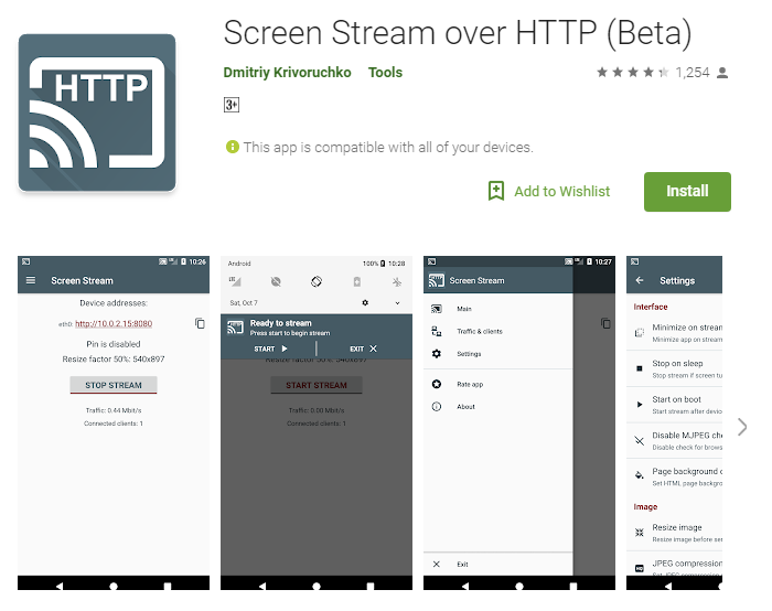 Screen Stream Over HTTP Screen Stream Over HTTP