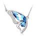 Shining Diva Platinum Plated Crystal Butterfly Pendant Necklace for Women