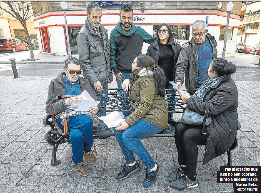 Personas afectadas junta o personas del colectivo Marea Roja de Alicante