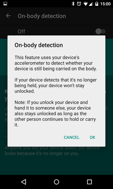 Google Adding (On Body Detection) Security Feature