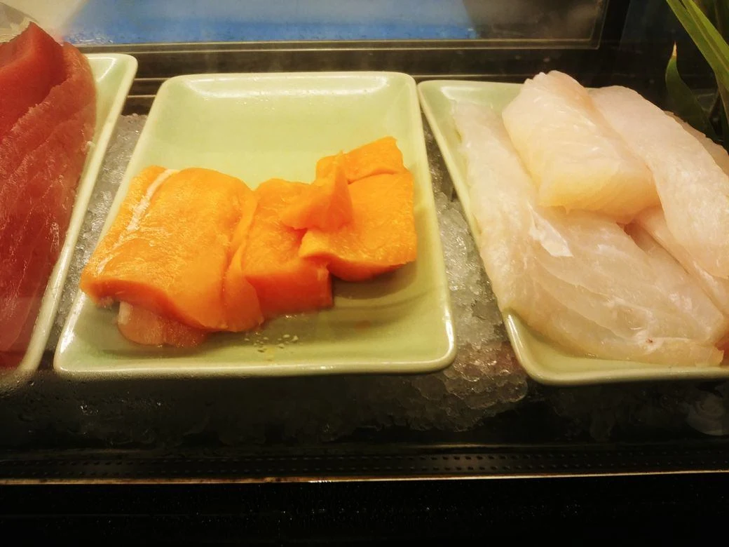 Fresh sashimi at the Japanese station of The Grand Kitchen