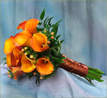 Orange wedding flowers