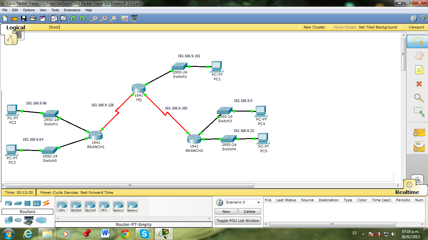 Redes Emergentes: Módulo 3 - Práctica 3.5.2: Escenario 1: División en