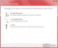 Windows microphone configuration