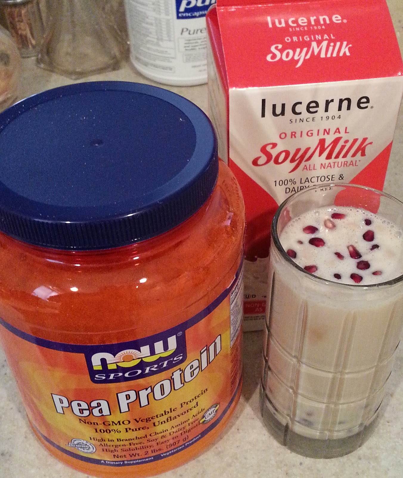 Natural Level Project Pea Protein Soy Milk Shake with Pomegranate