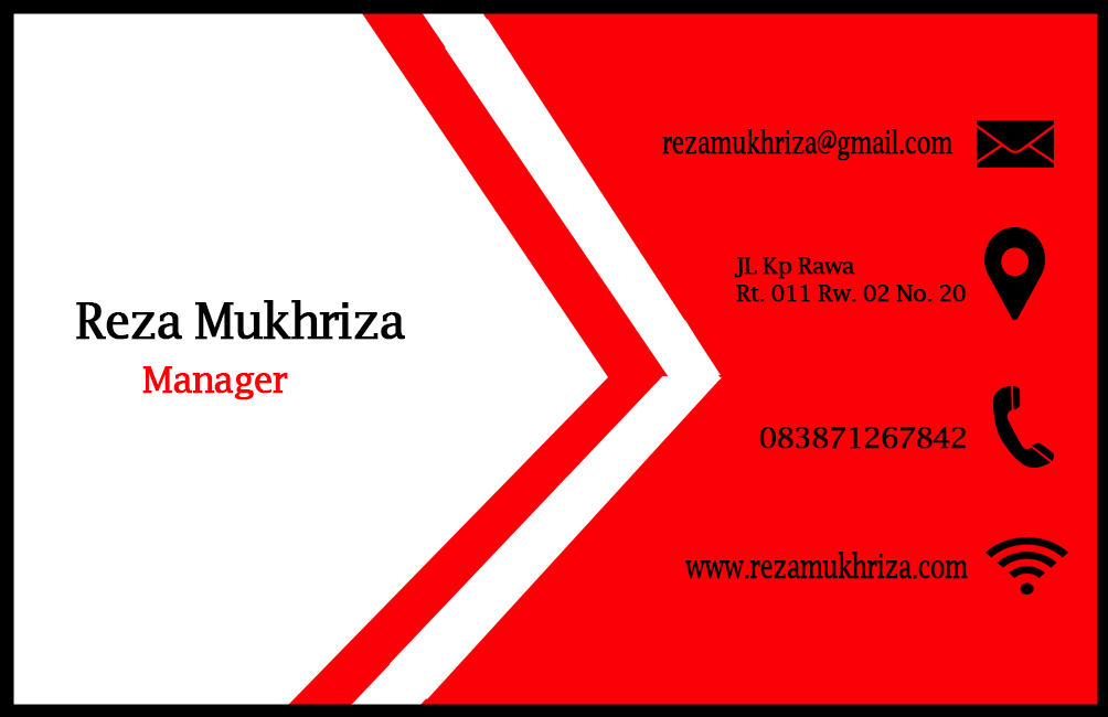 Contoh Kartu Nama dari Reza Mukhriza