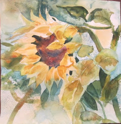 sunflower watercolor painting revised