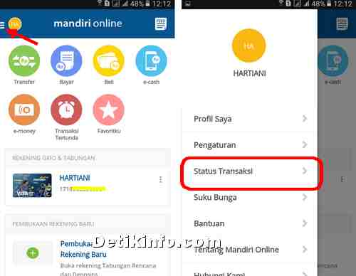 Cara Melihat Status Transaksi Di Mandiri Mobile Banking Detik Info