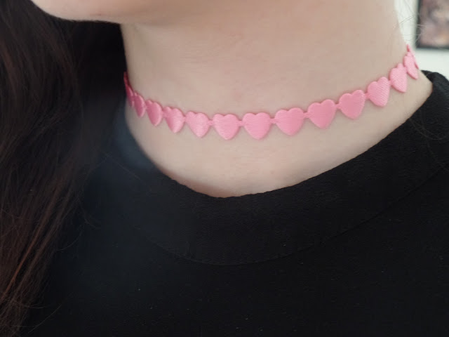 diy heart ribbon choker necklace