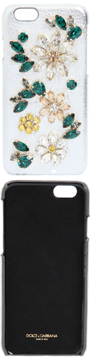 Dolce & Gabbana Crystal Flowers Leather IPhone 6 Case