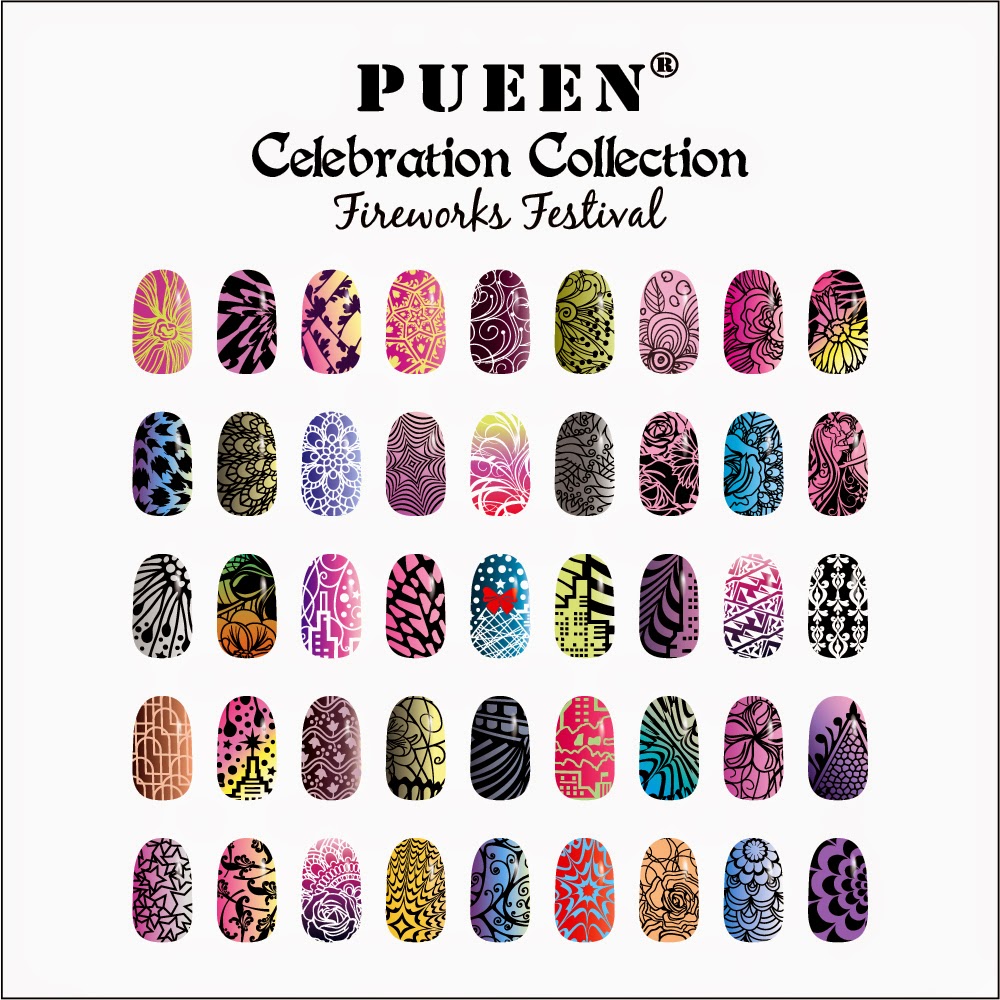 Lacquer Lockdown - Pueen Cosmetics, Pueen, Pueen Celebration Collection, Pueen Fireworks Festival, XL nail art stamping plates,, nail art stamping blog, nail art stamping, diy nail art, cute nail art ideas, 