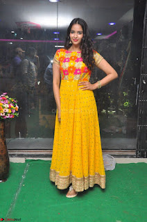 Pujitha in Yellow Ethnic Salawr Suit Stunning Beauty Darshakudu Movie actress Pujitha at a saree store Launch ~ Celebrities Galleries 008