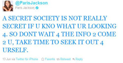 mensaje de paris jackson sobre una sociedad secreta