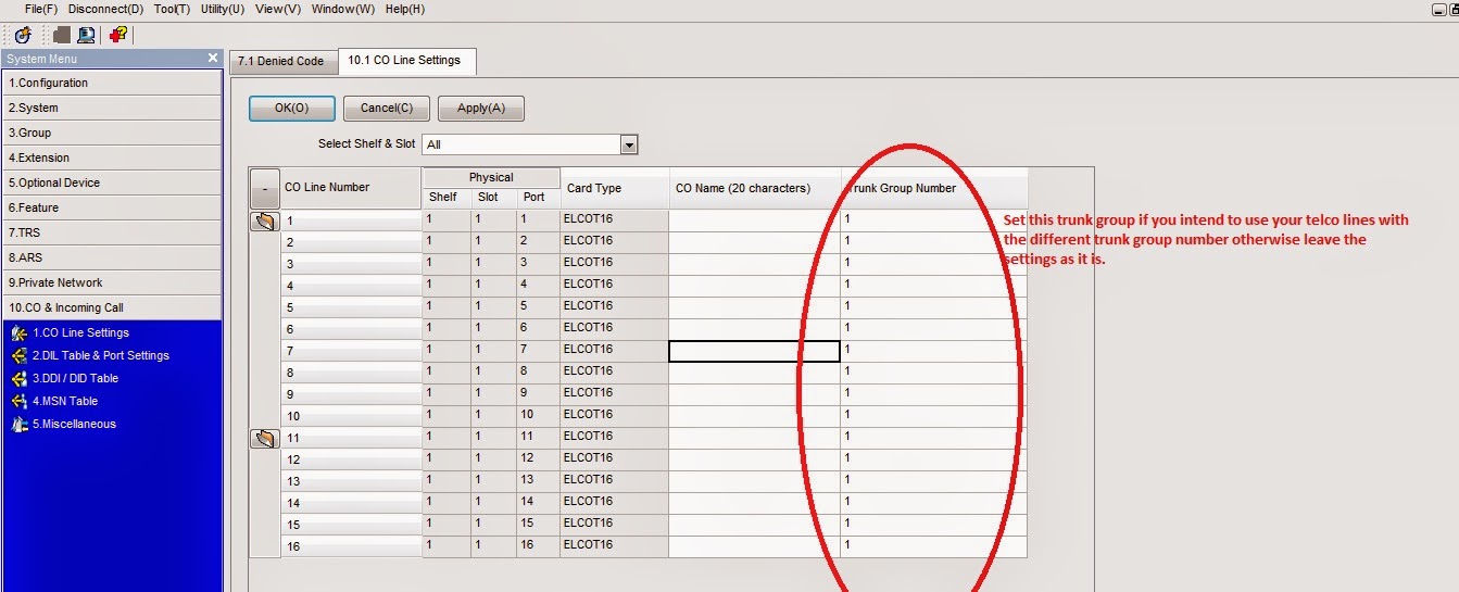 Trunk Group Settings