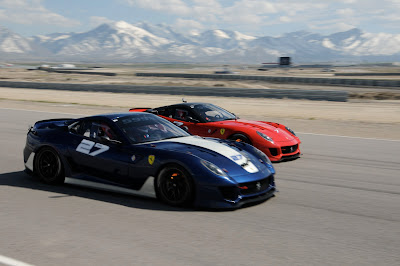 2 Ferrari 599XX's - one red and one blue