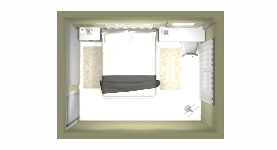 Habitación infantil con cama nido y respaldo con ondas + arcón extraible y  armario de dos puertas correderas..