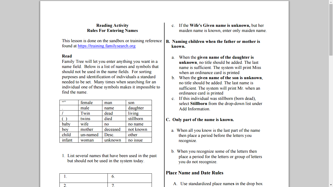 Genea Musings Familysearch Family Tree Rules For Entering Names