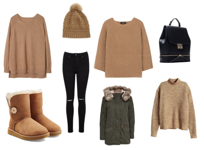 outfit botas ugg beige
