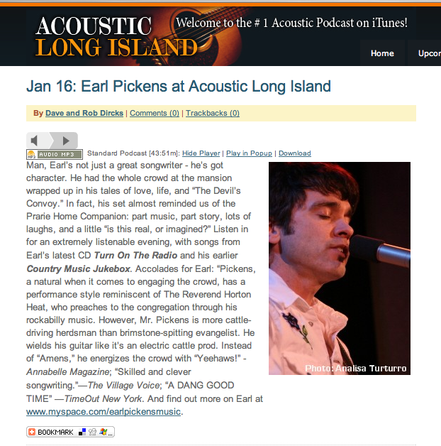 Bellmore The Unscene Earl Pickens Acoustic Long Island (1/16/08)