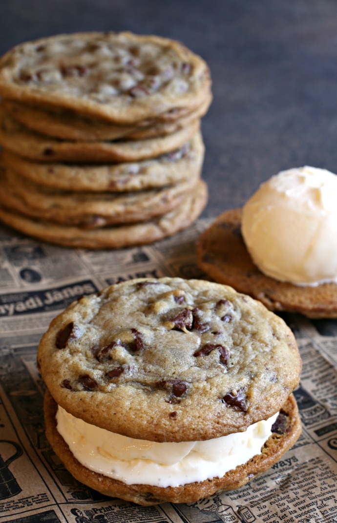 Recipe for large, chewy chocolate chip cookies in the style of Costco's gourmet chocolate chunk.