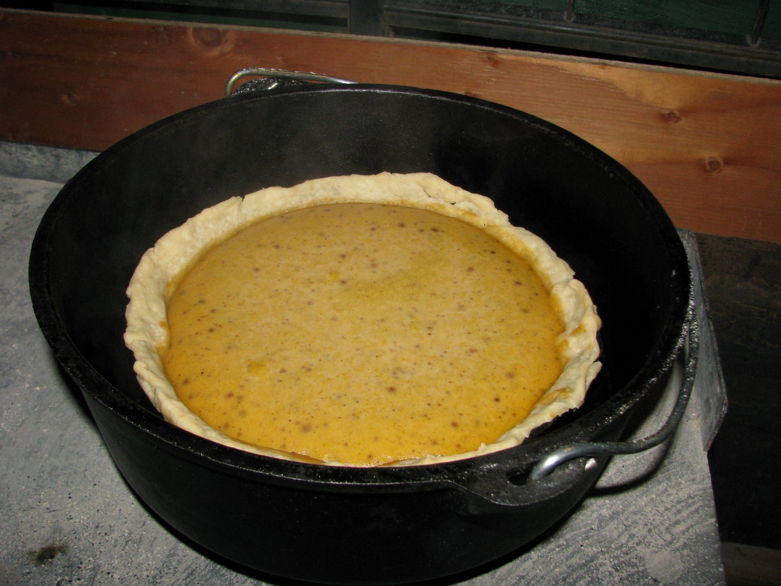 Trailhead Kitchen Dutch Oven Cooking Pumpkin Pie