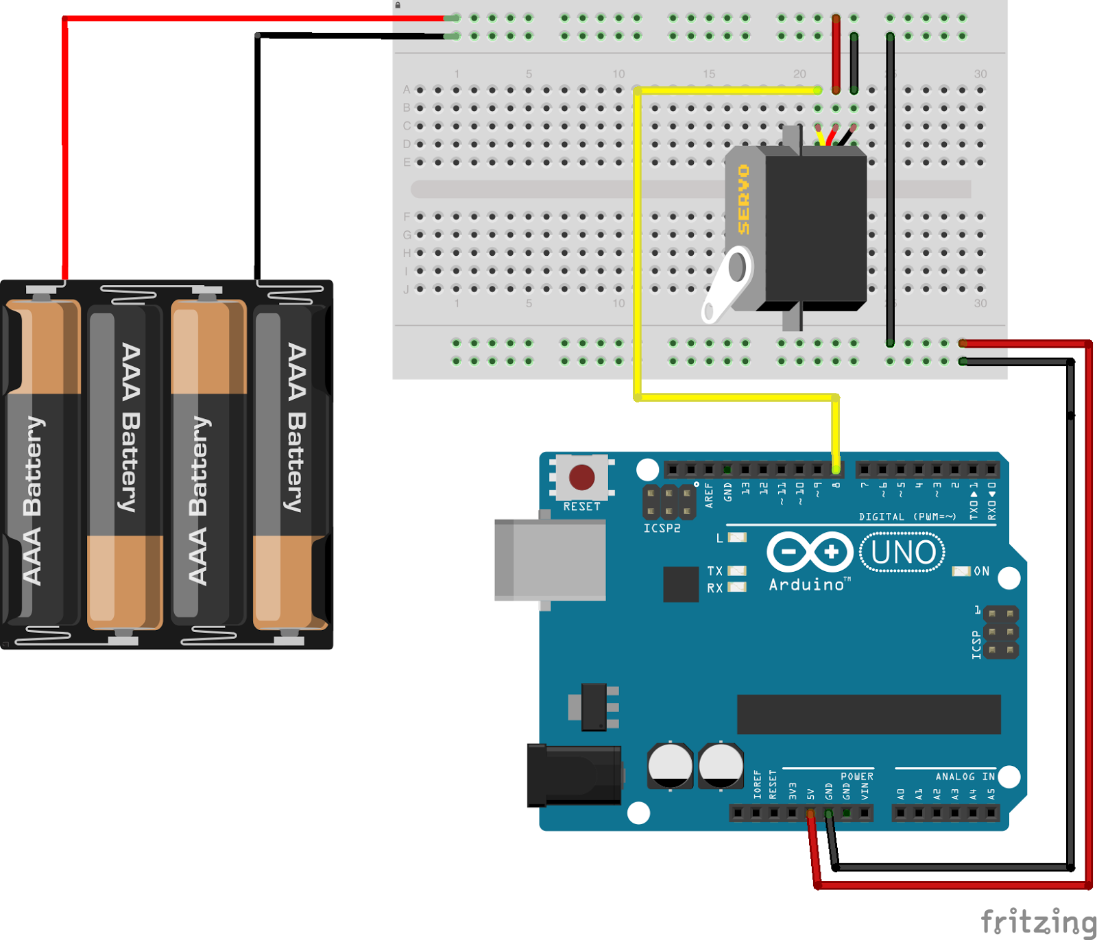 Hellbits Arduino + Servo + Fonte Externa