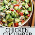 chicken cucumber avocado salad (no cook)