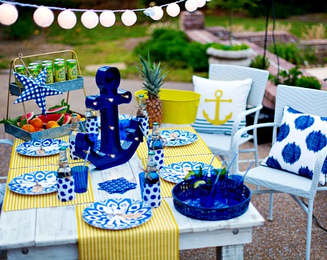 Coastal & Nautical Summer Party & Entertaining Ideas from Pizzazzerie