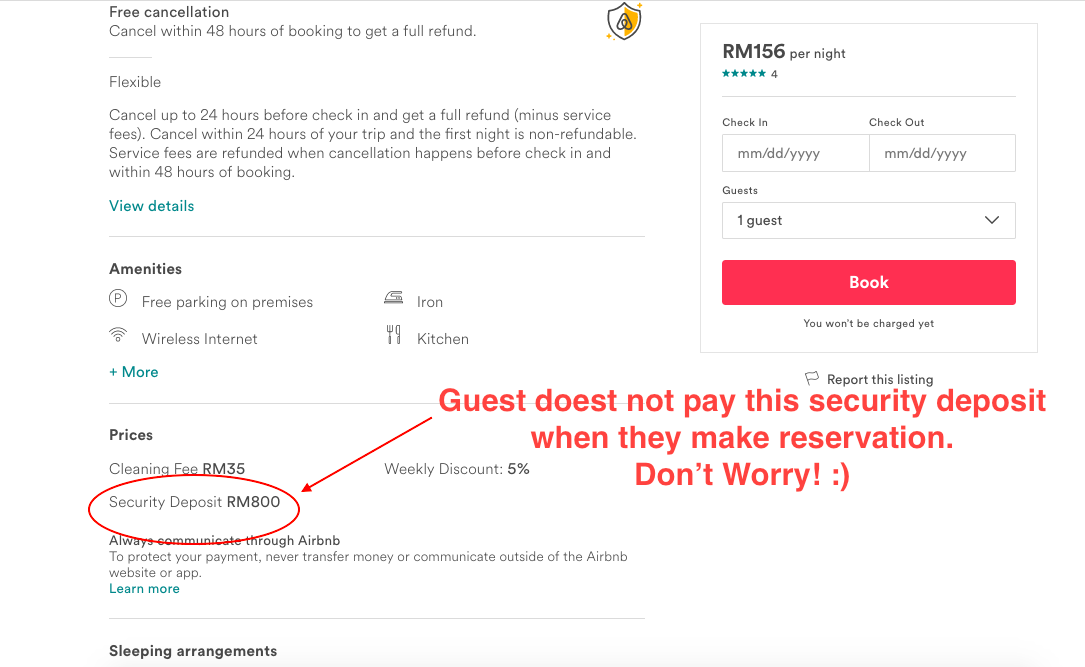 LAZYBUN'S... Airbnb Does guest need to pay Security Deposit when making reservation? Answer