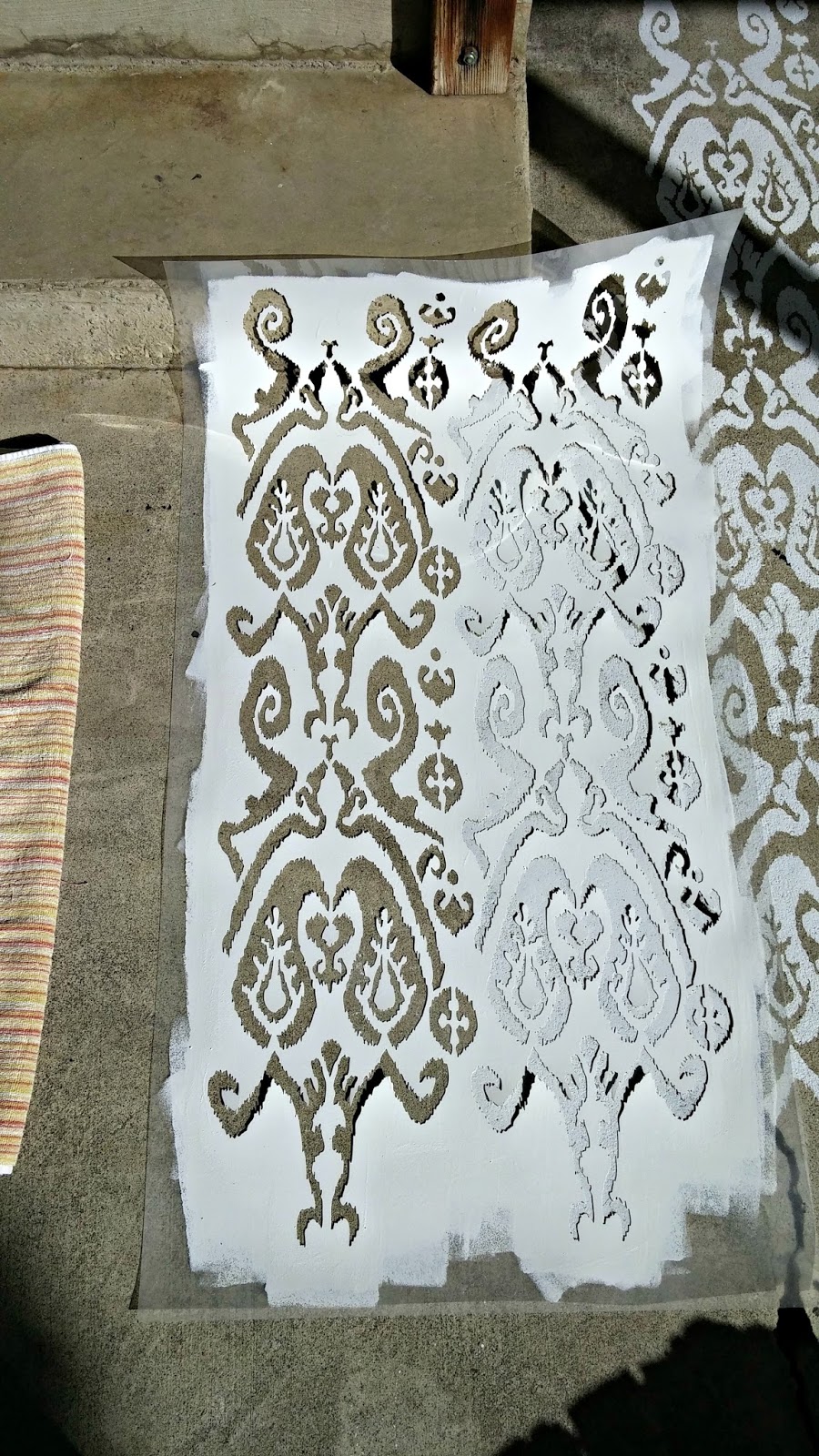 DIY Stenciled Concrete Patio Weekend Yard Work Series Little