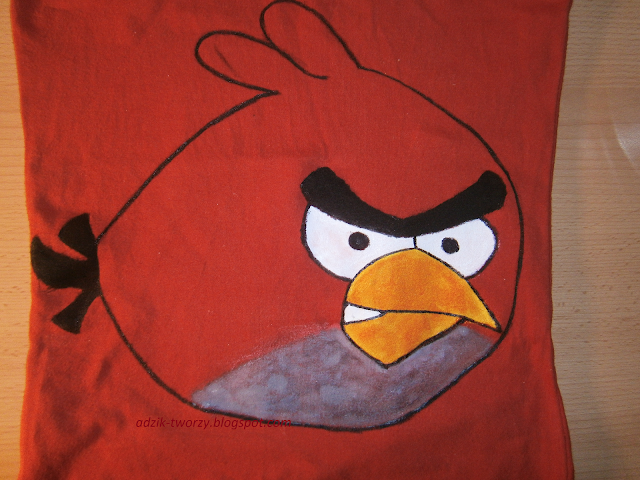 bluzka Angry Birds DIY jak namalować - Adzik tworzy