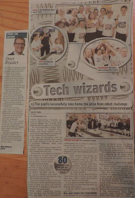 school lego robot newspaper article