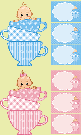 Ilustração para kit digital Chá de Bebê