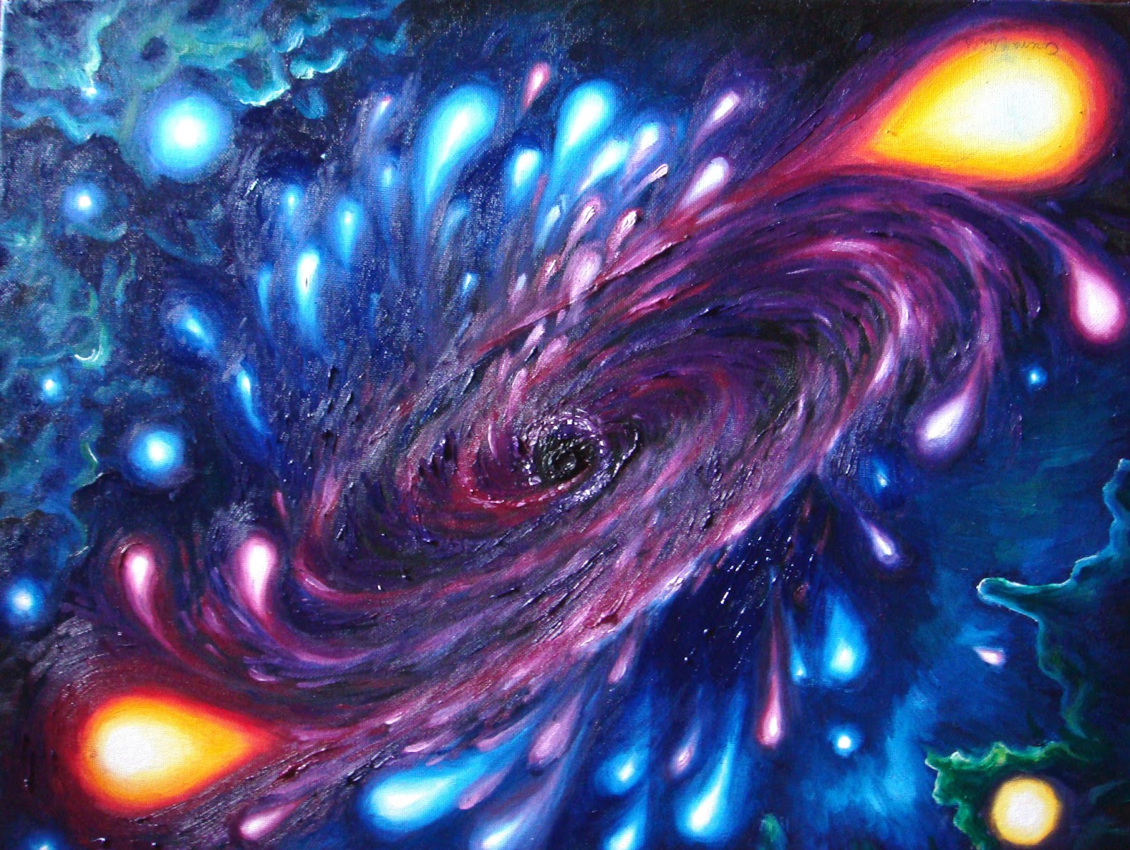 The space paintings of Corina Chirila Black hole painting