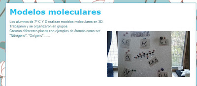 Se observa la foto de un modelo molecular realizado por los alumnos