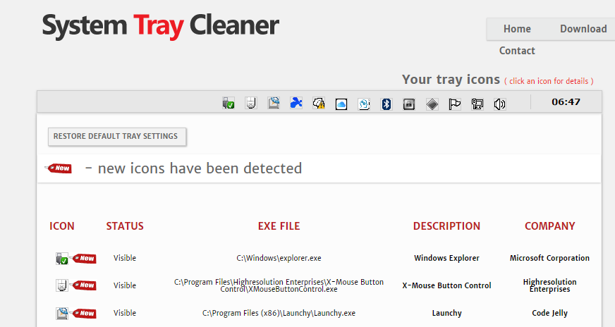 System Tray Cleaner