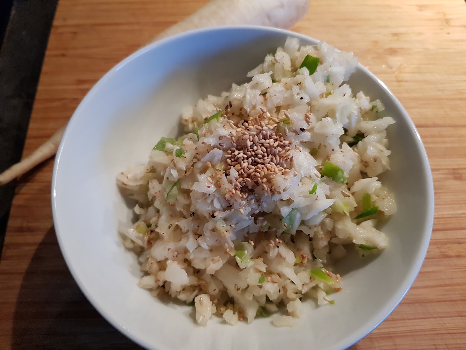 Foodoptions and Flavours Daikon Salad with Miso Salmon