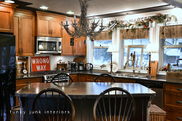Christmas in the kitchen via Funky Junk Interiors - home tour 2012