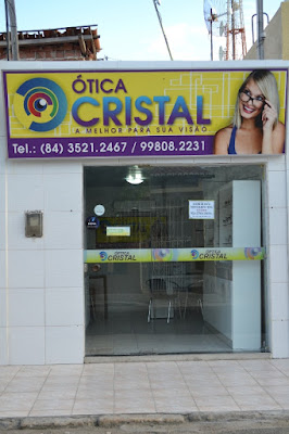 Ótica Cristal em Macau na rua Benjamin Constant, 107