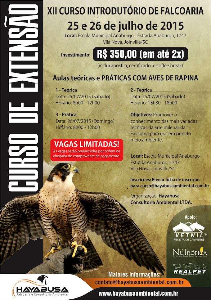 Convite: Curso Introdutório de Falcoaria