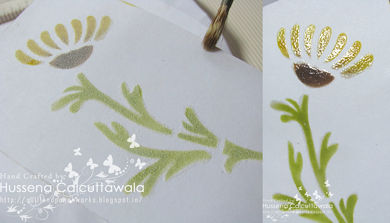 Crafters Corner Tutorial with Stencils & Heat Embossing! )