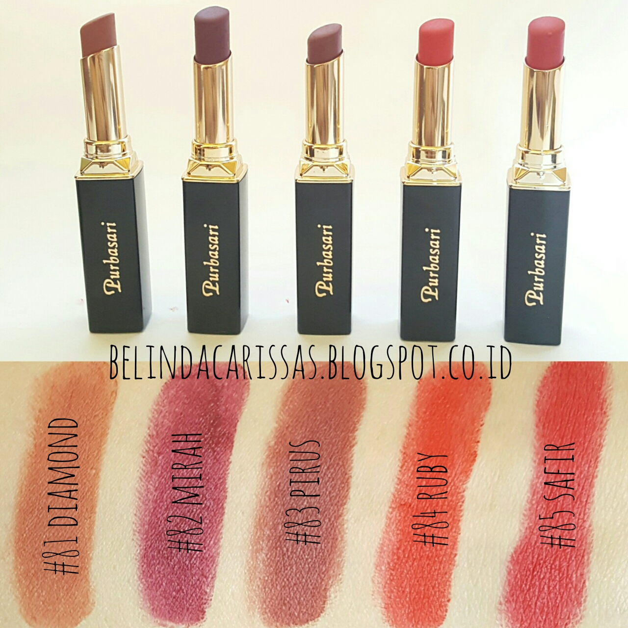 MINI REVIEW + SWATCH on Lips PURBASARI Lipstick Color Matte ALL SHADES