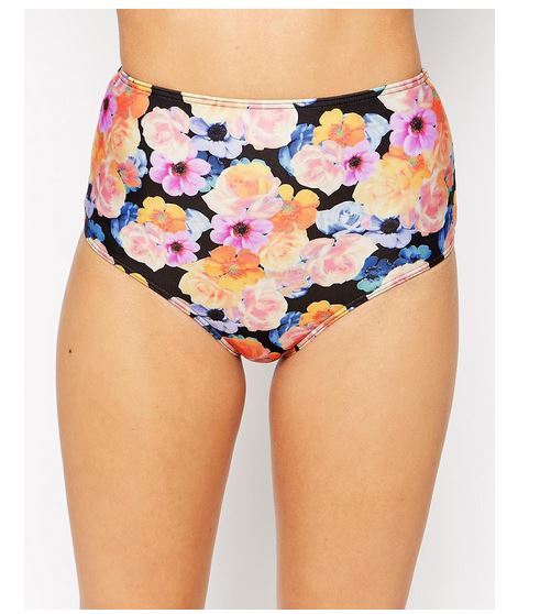 bikini taille haute fleur asos