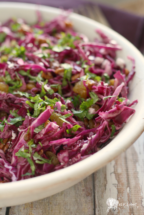 Red Cabbage and Golden Raisin Salad