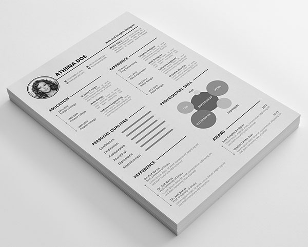 Free Resume (CV) Templates in PSD, Ai, InDesign, PDF & Word Format