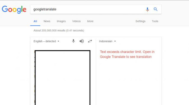 Google Translate Kini Hanya Terjemahkan Maksimal 5.000 Karakter Google Translate Kini Hanya Terjemahkan Maksimal 5.000 Karakter