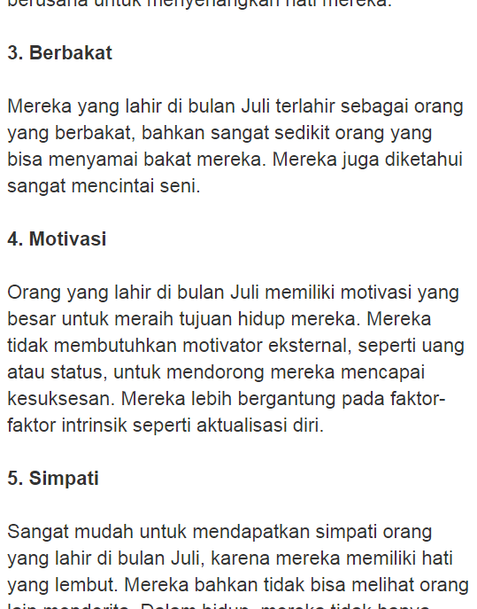 Ini Dia 7 Keistimewaan Orang Yang Lahir Di Bulan Juli Berita Online